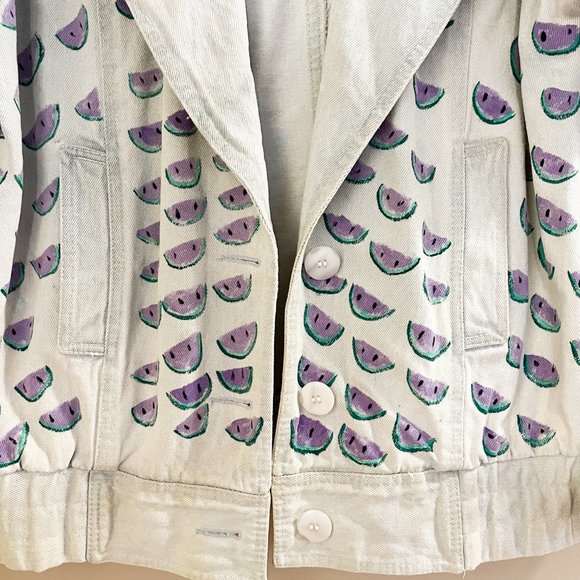 Justin Payne Hand Painted Design on Vintage Denim Jean Jacket, One of a Kind - Picture 4 of 8